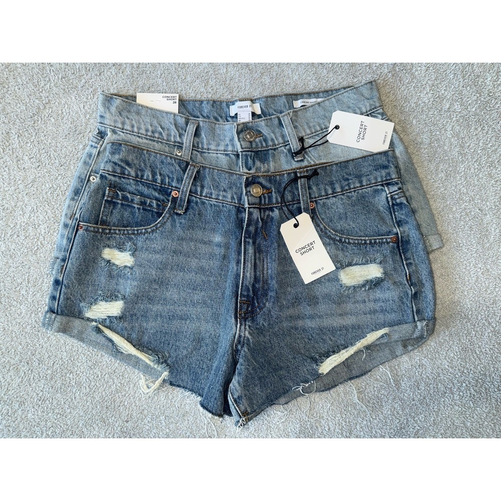 NWT Forever 21 Jean Concert Shorts‎ LOT OF 2 Womens Size 28